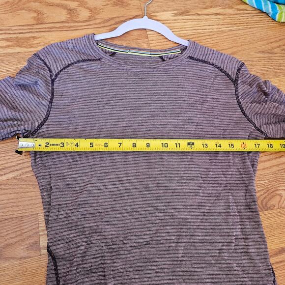 Smartwool Purple Long Sleeve Striped Thermal Top Size Large - Picture 4 of 5